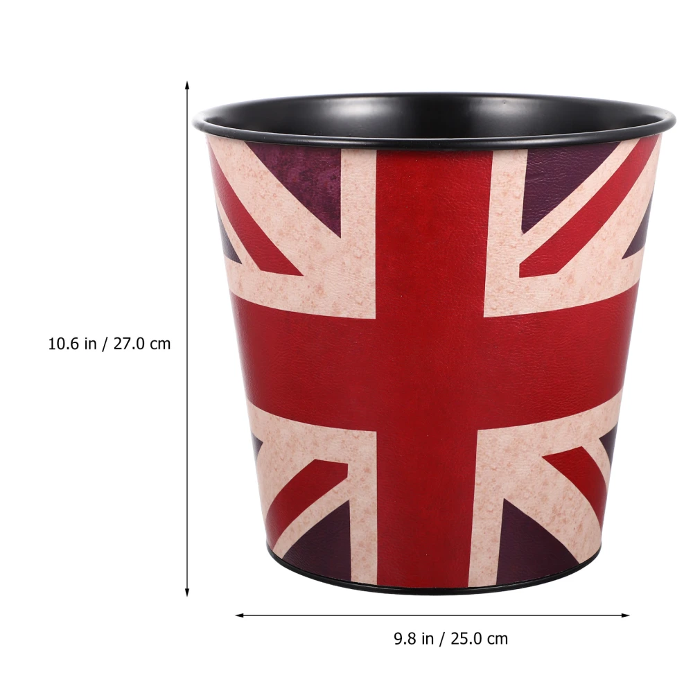 Vintage Pattern Waste Container Multi-function Storage Bin Garbage Bucket for Home Hotel