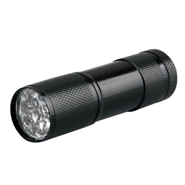 9-LED UV Ultra Violet Mini LED Flashlight Blacklight Torch Light Lamp (Black)