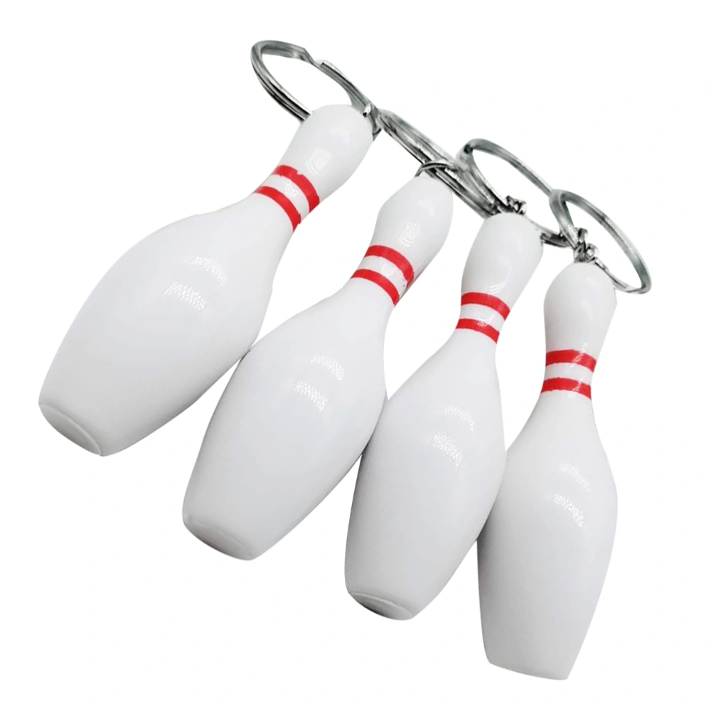 3pcs Mini Bowling Keychain Creative Plastic Keyring Pendant Key Holder Decoration Gift Hanging Ornament