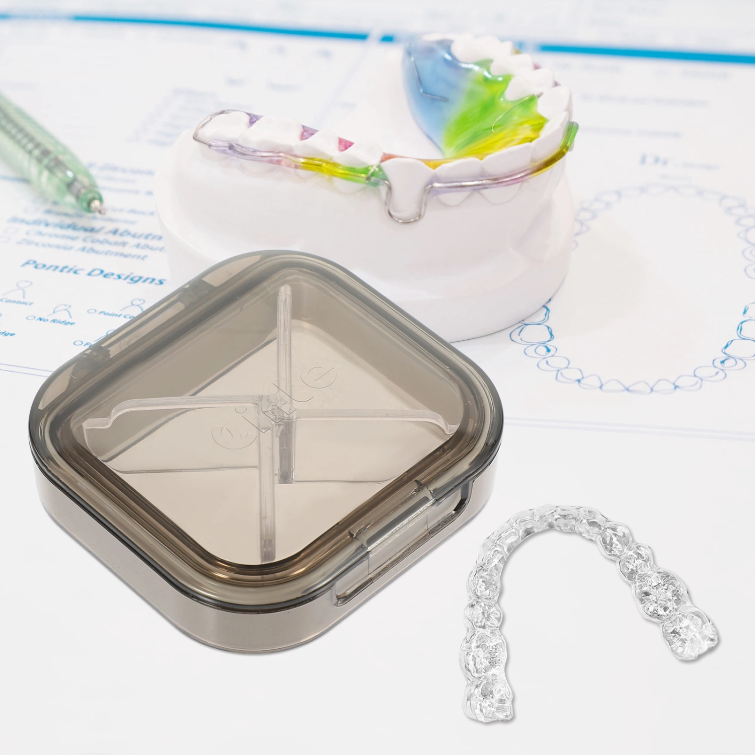 Dustproof Brace Case Portable Denture Case Orthodontic Retainer Case Small Brace Retainer