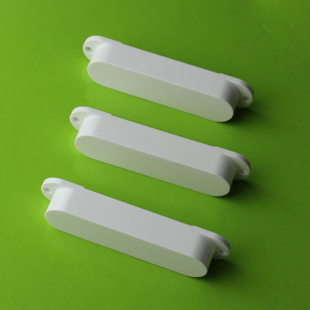 3pcs Closed Solid Single Coil Pickup Cover for Electric Guitar Replacement Plastic White