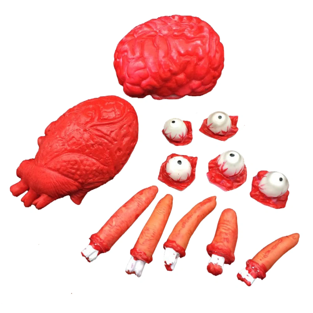 5PCS/Set Halloween Realistic Broken Hand Realistic Body Part Brain Heart Finger Eyeball Organ Shape Decoration Tool Venue Layout Decoration Props