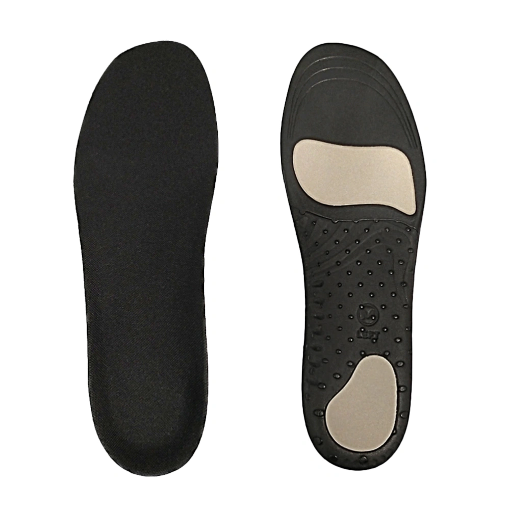 1 Pair of Arch Support Insoles Absorption Breathable Shoes Pads Insoles - Size L (Black)