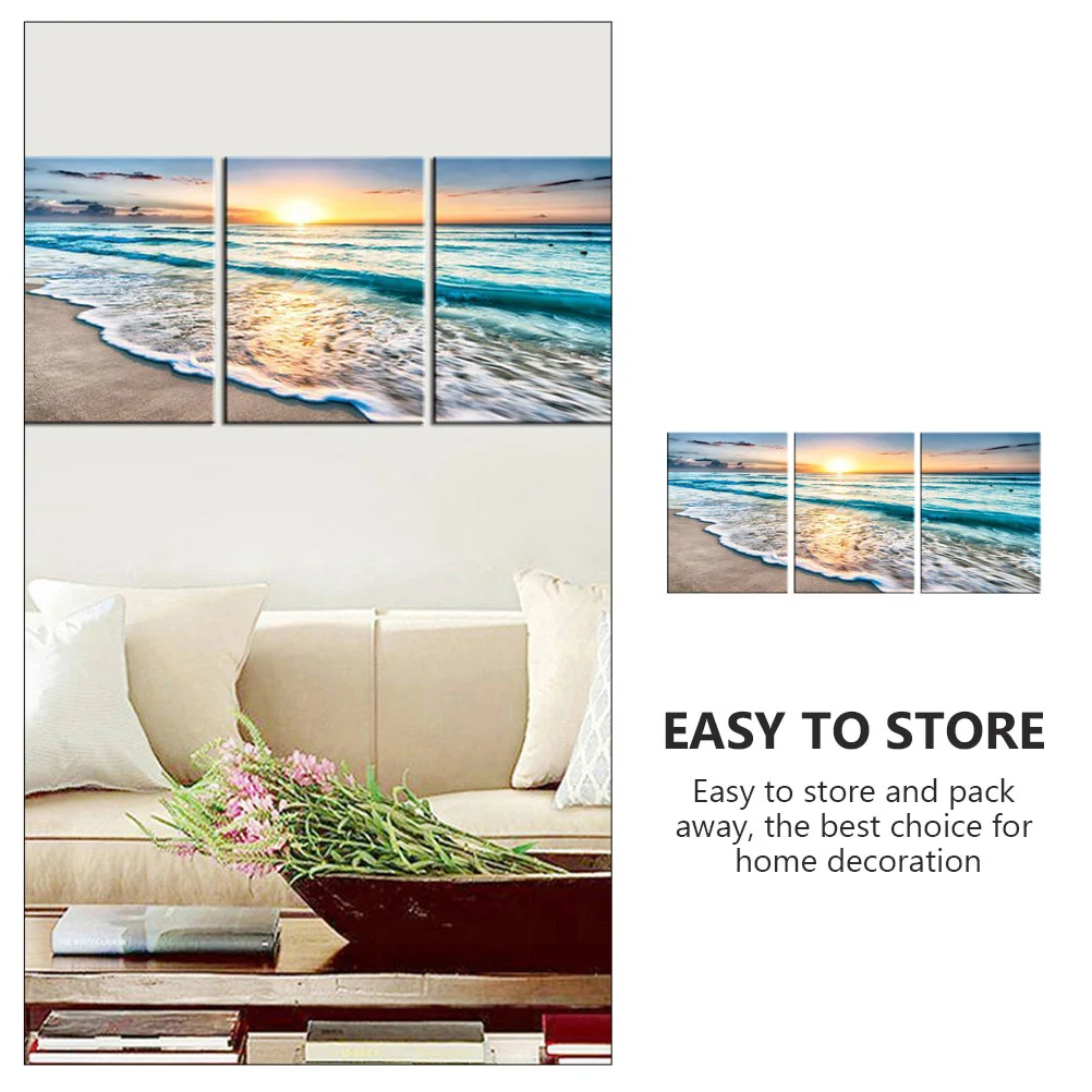 3Pcs Decorative Hanging Painting Landscape Painting Wall Decorations Canvas Painting Decor