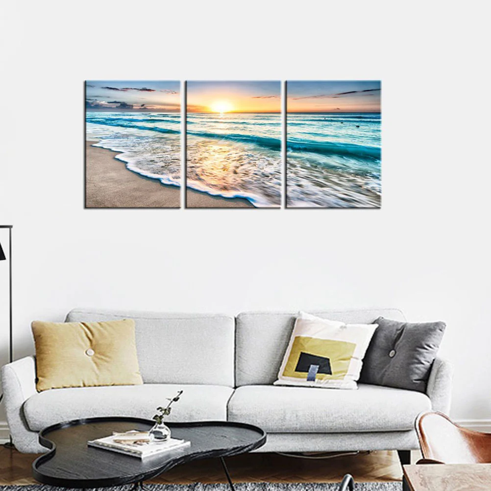 3Pcs Decorative Hanging Painting Landscape Painting Wall Decorations Canvas Painting Decor