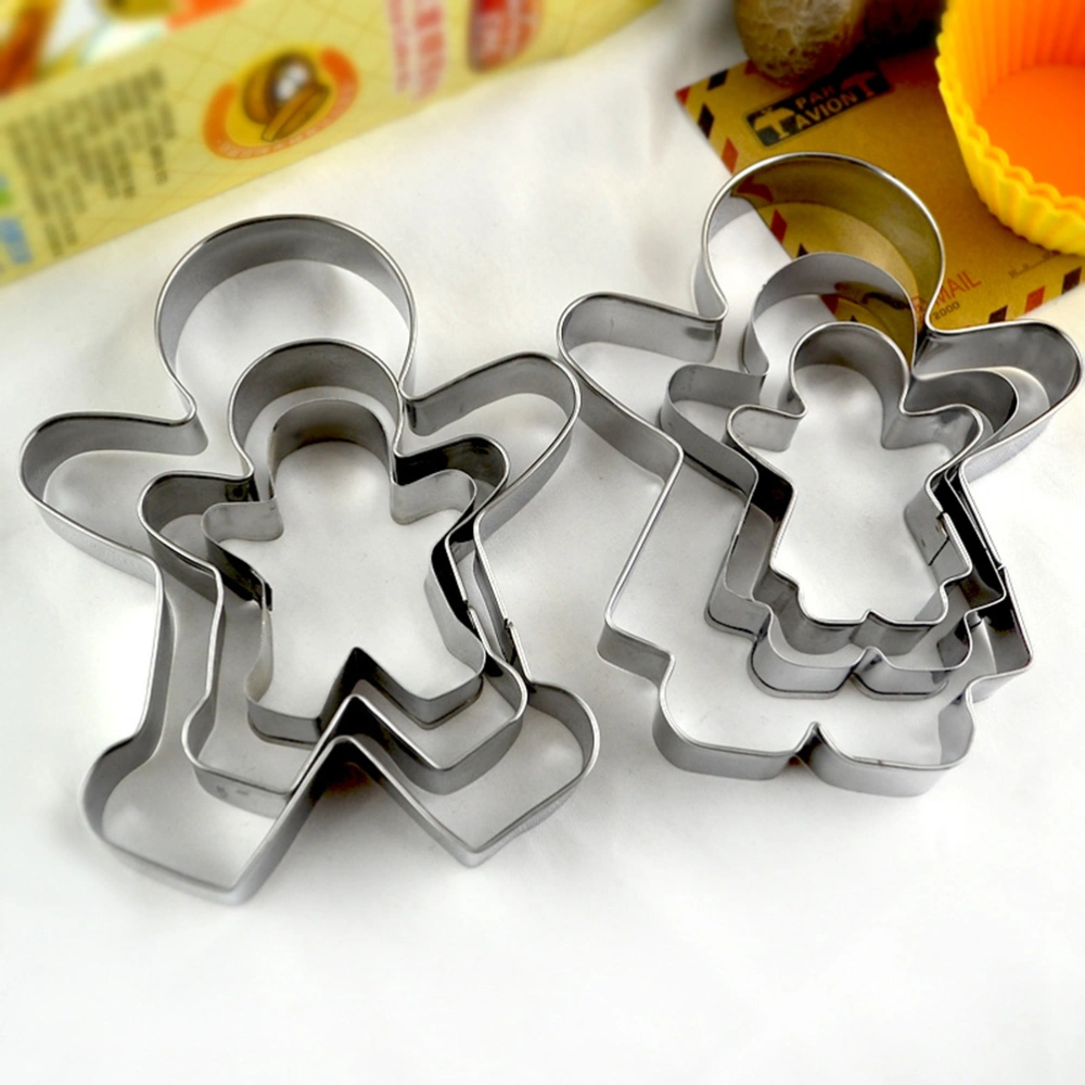 3 Pcs 430 Stainless Steel Cookie Cutter Molds Girls Shape Design DIY Chocolate Moulds Cupcake Dessert Baking Mold