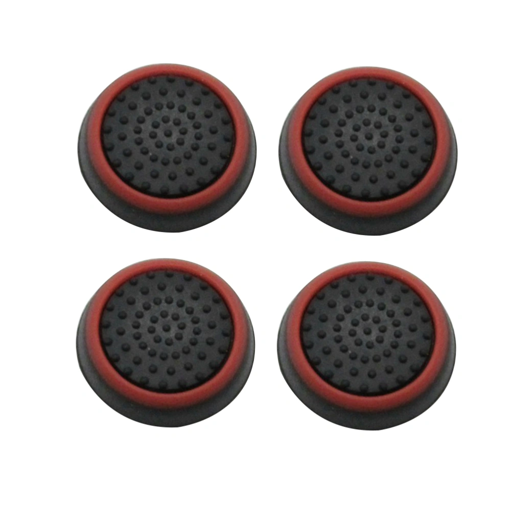 4 Pcs Silicone Thumb Grip Protect Cover for Ps3 Ps4 360 One U Game Controllers (Black and Red)