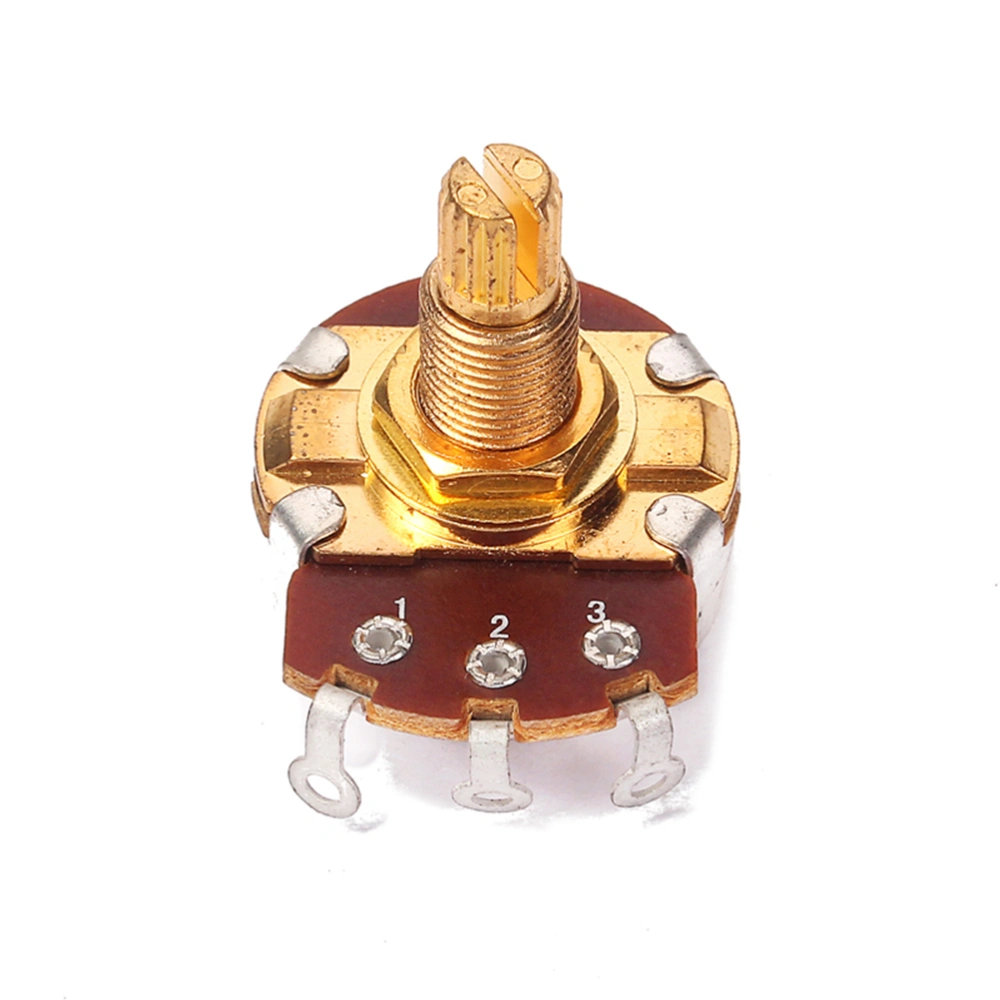 A250k Long Knurled Split Shaft Guitar Potentiometers 18mm Shaft Volume and Tone Controls (Golden)