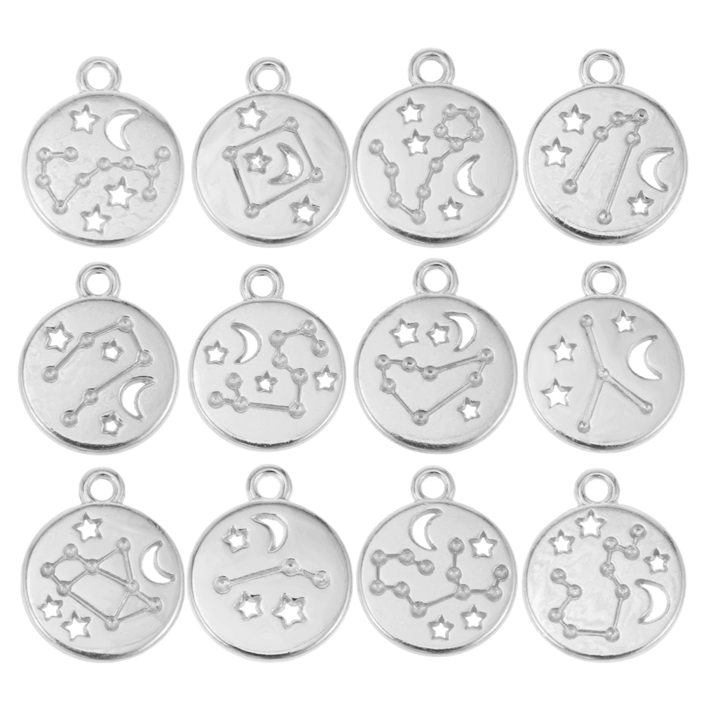 72pcs Zodiac Charms Alloy Pendants for Necklace Bracelet Jewelry Making