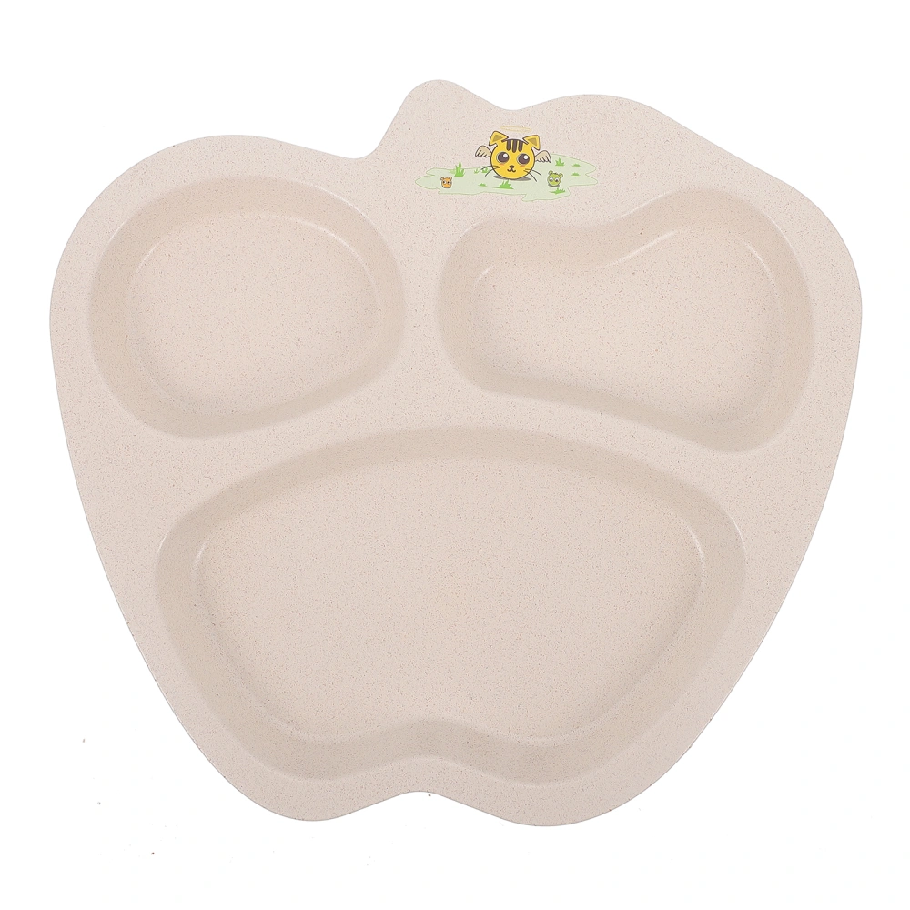 1Pc Exquisite Food Plate Three-compartment Premium Breakfast Plate (Beige)