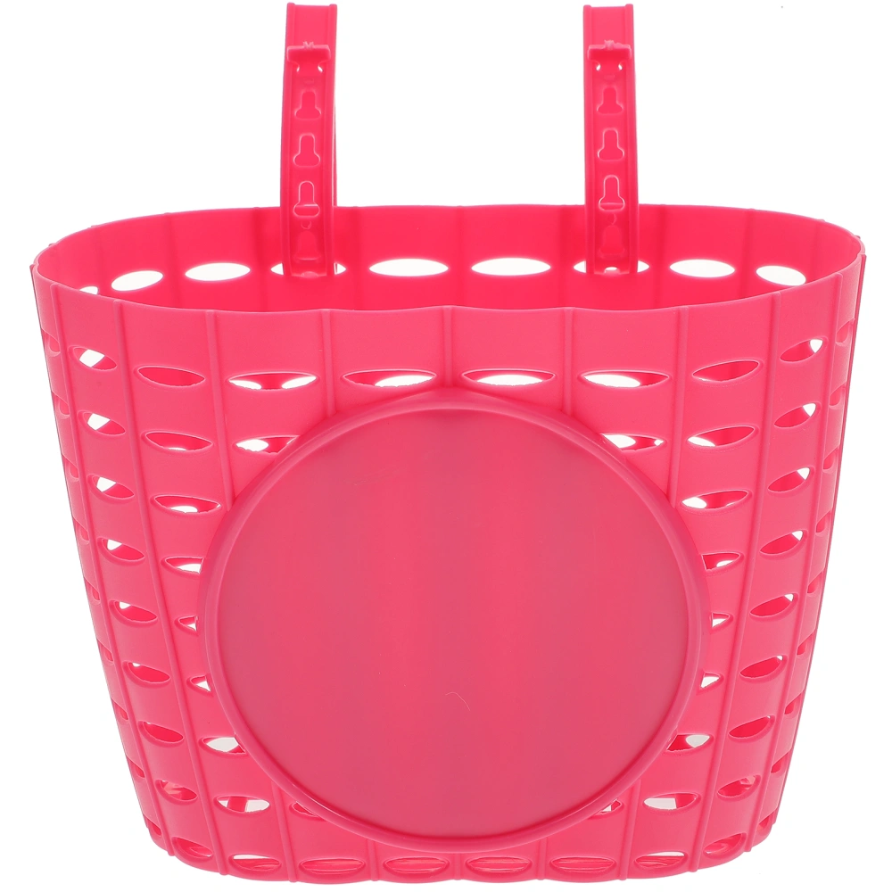 1pc Plastic Children Basket Detachable Bike Storage Basket for Kids Bike(Pink)