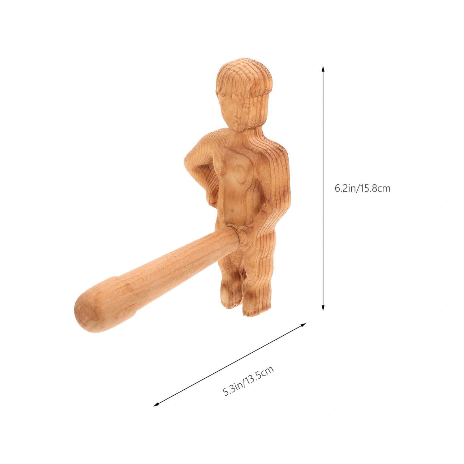 Wall Roll Paper Rack Wooden Funny Boy Shape Design Wall Mounted Toilet Paper Rack