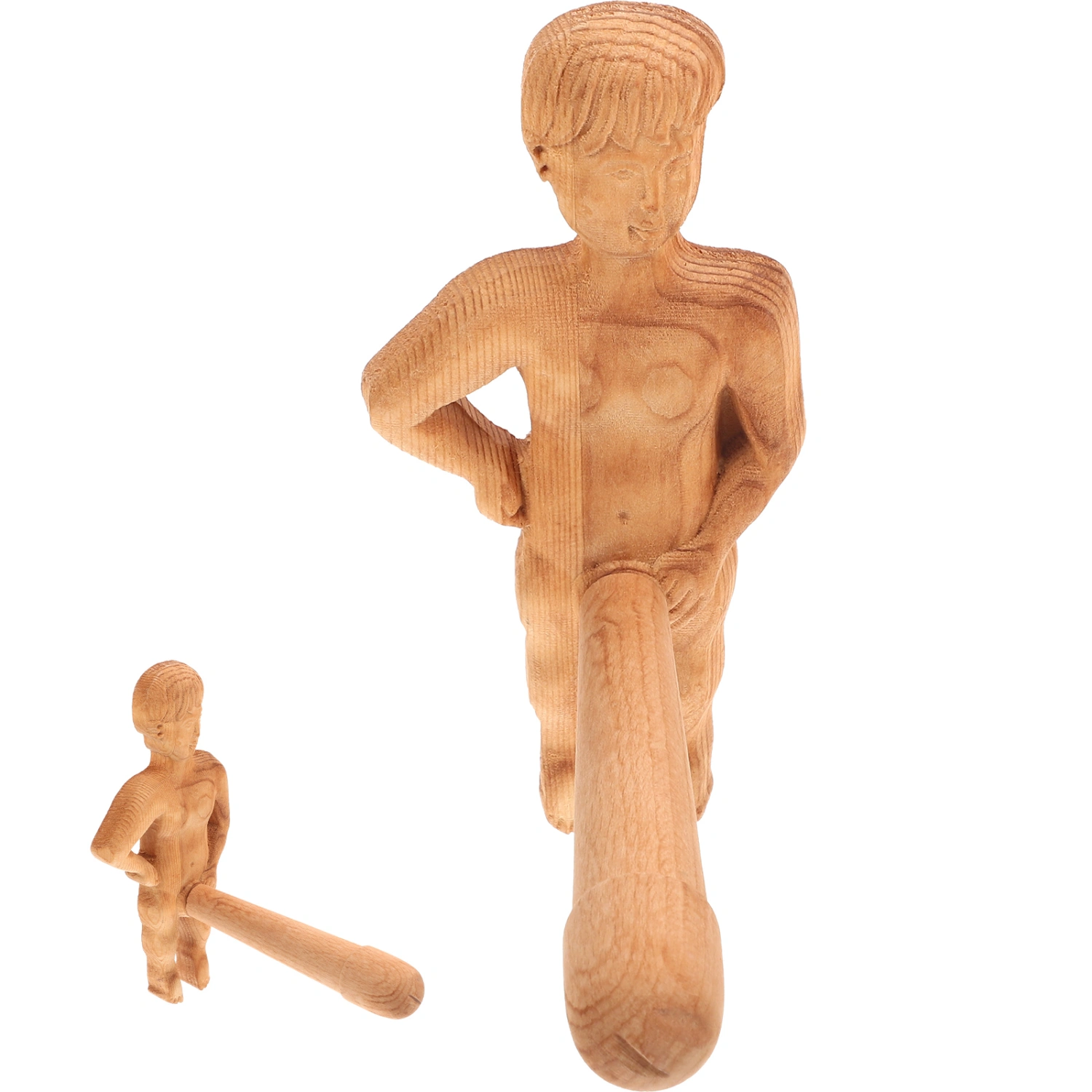 Wall Roll Paper Rack Wooden Funny Boy Shape Design Wall Mounted Toilet Paper Rack