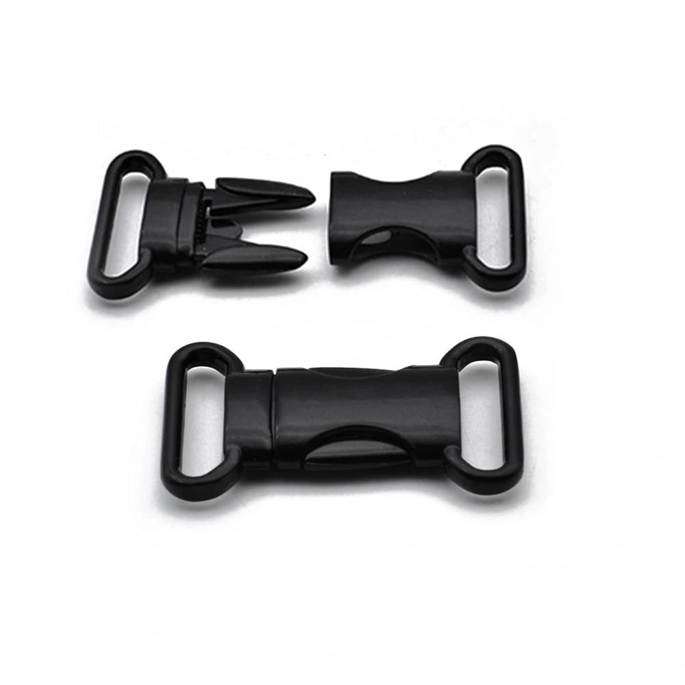 2pcs Durable Zinic Alloy Buckle Schoolbag Down Buckle Safety Buckles (Type A, Black, Inner Diameter 20mm)