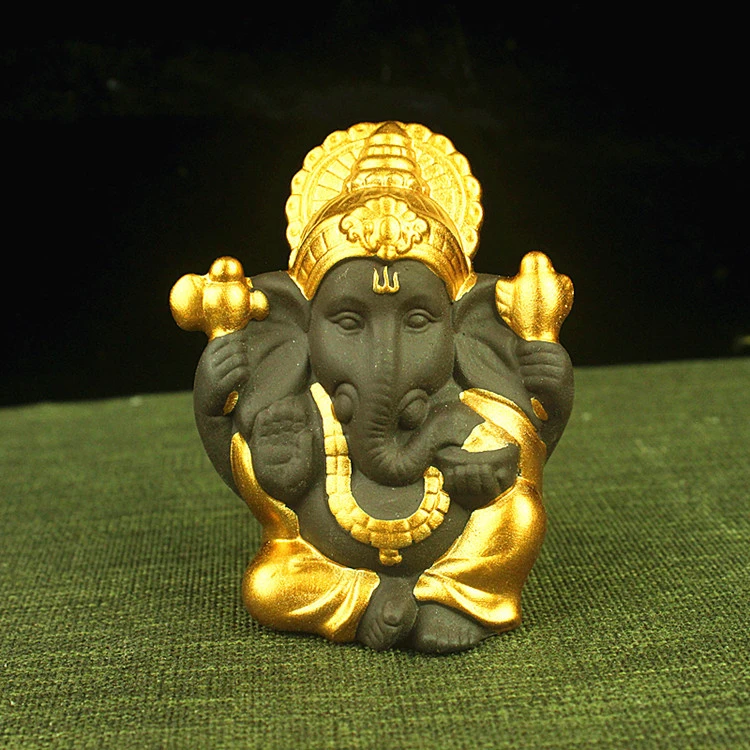 Mini Ganesha Statue Small Ganesha Figurine Ganesha Tea Pet Mini Ganesha Statue Sculpture for Car