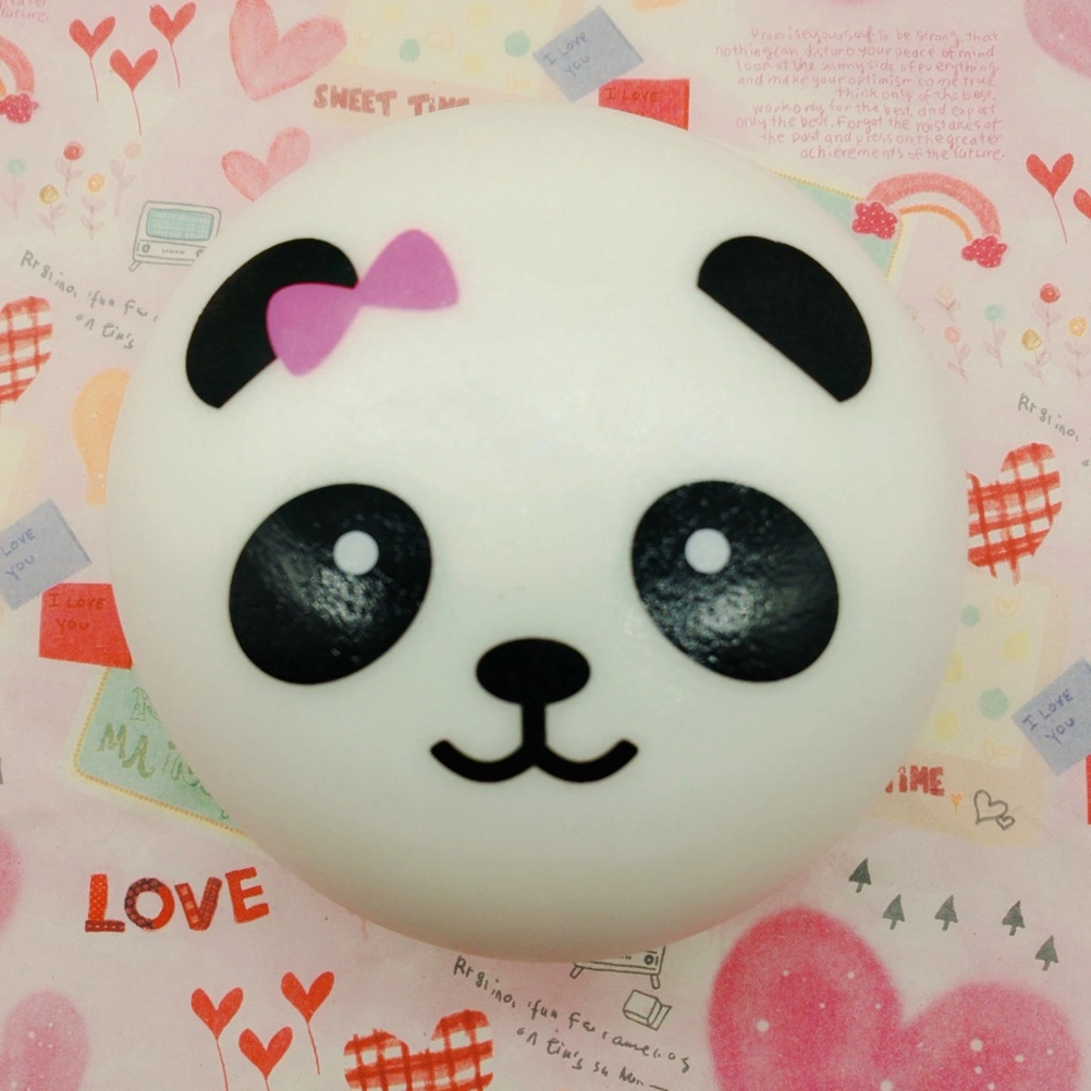 7CM PU Slow Rising Kawaii Sweet Toys Stretch Scented Panda Shaped Squeeze Toy for Stress Anxiety Relief (Random Pattern)