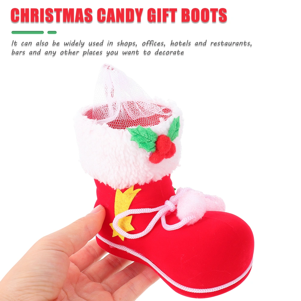 2pcs Xmas Candy Boots Xmas Candy Pouch Christmas Present Bag Lovely Candy Bag