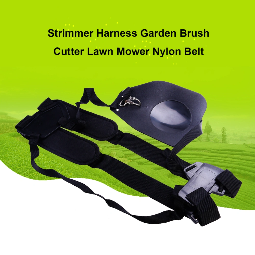 Comfort Strap Double Shoulder for Brushcutters/ Trimmers/ Strimmer Harness Garden Brush Cutter Lawn Mower Nylon Belt (Black)