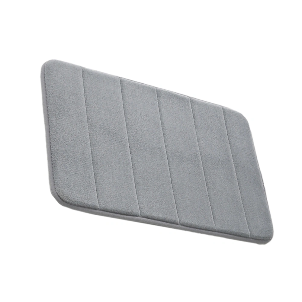 Coral Fleece Floor Mat Memory Bathroom Carpet Skid Resistance Floor Mats Bathroom Floor Mat Foot Pad (Grey)