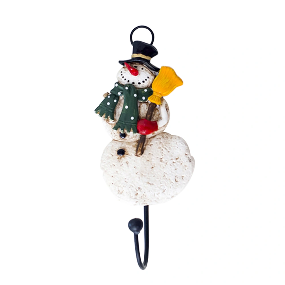 Decorative Resin Hooks Christmas Design Wall Hanging Hooks for Home Office Bar Holiday Decoration (Snowman)