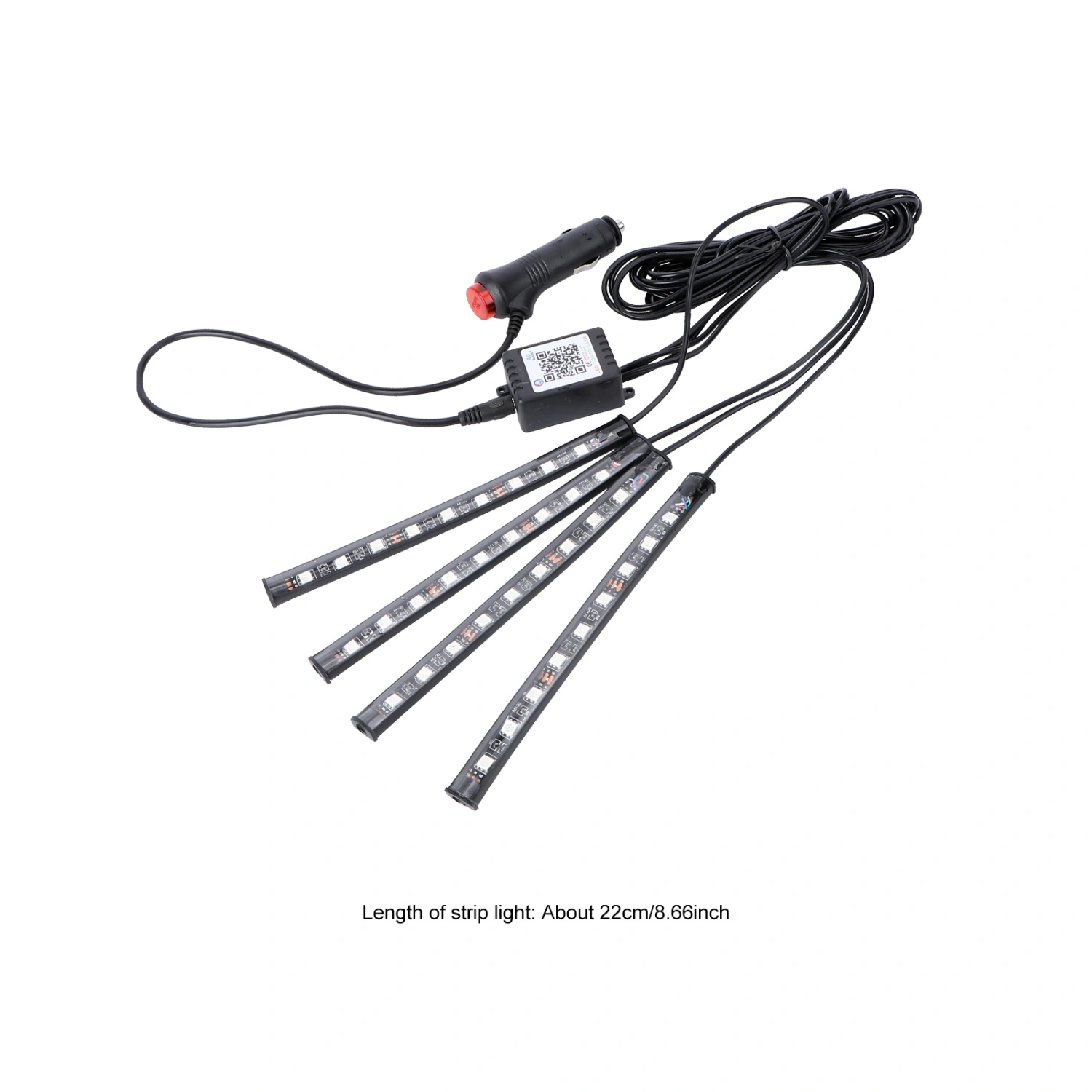 Car LED Strip Light 9 LED DC Multicolor Music Car Interior Light LED Under Dash Lighting Kit with Sound Active Function