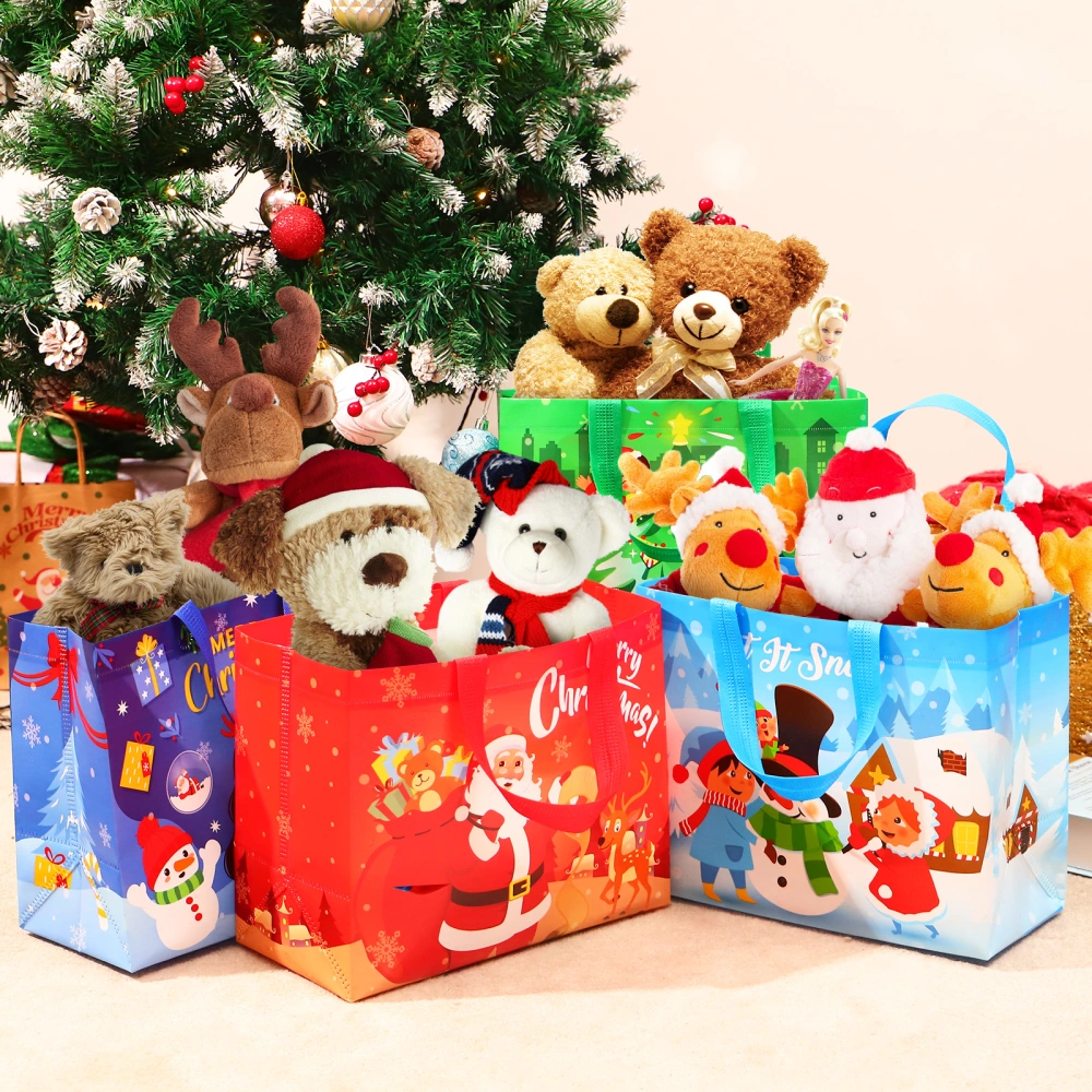 Hemoton 16pcs Christmas Gift Bags Portable Festive Christmas Goody Bags Xmas Party Candy Bags Storage Pouches