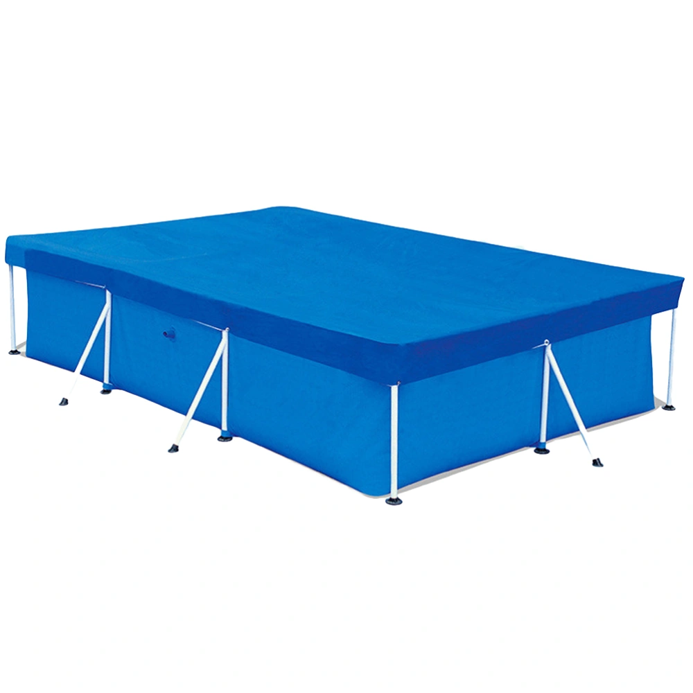 PE Fabric Weaving Pool Cover Pool Rain Dustproof Cover Floor Pad for Frame Pools Inflatable Swimming (Blue, 300x201x66cm)