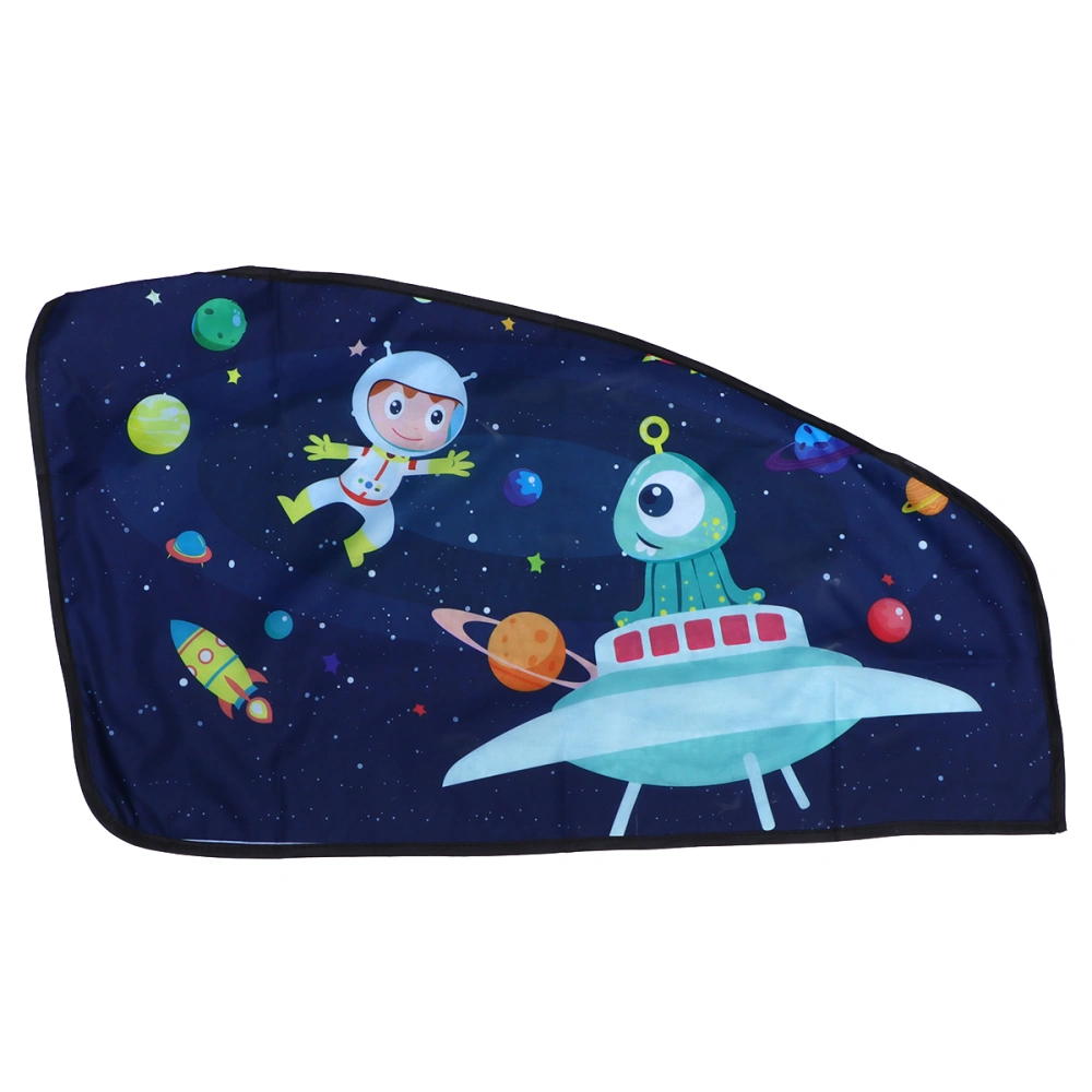 Kids Car Magnetic Curtain Cartoon Window Sunshade Summer Car Window Shade Sun Visor (Space Exploration, Driver Seat)