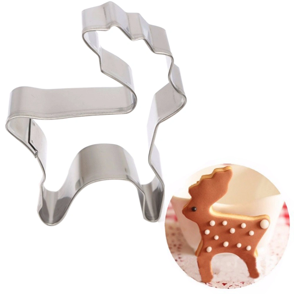 Lovely Christmas Reindeer Cookie Cutter Stainless Steel Biscuit Molds for Home Kitchen Baking