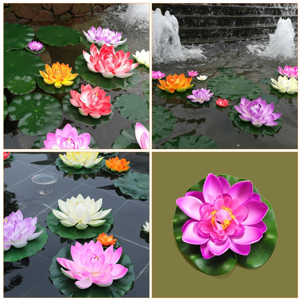 5pcs Simulation Lotus Flowers Simulation Lotus Flowers Ornament Fake Lotus