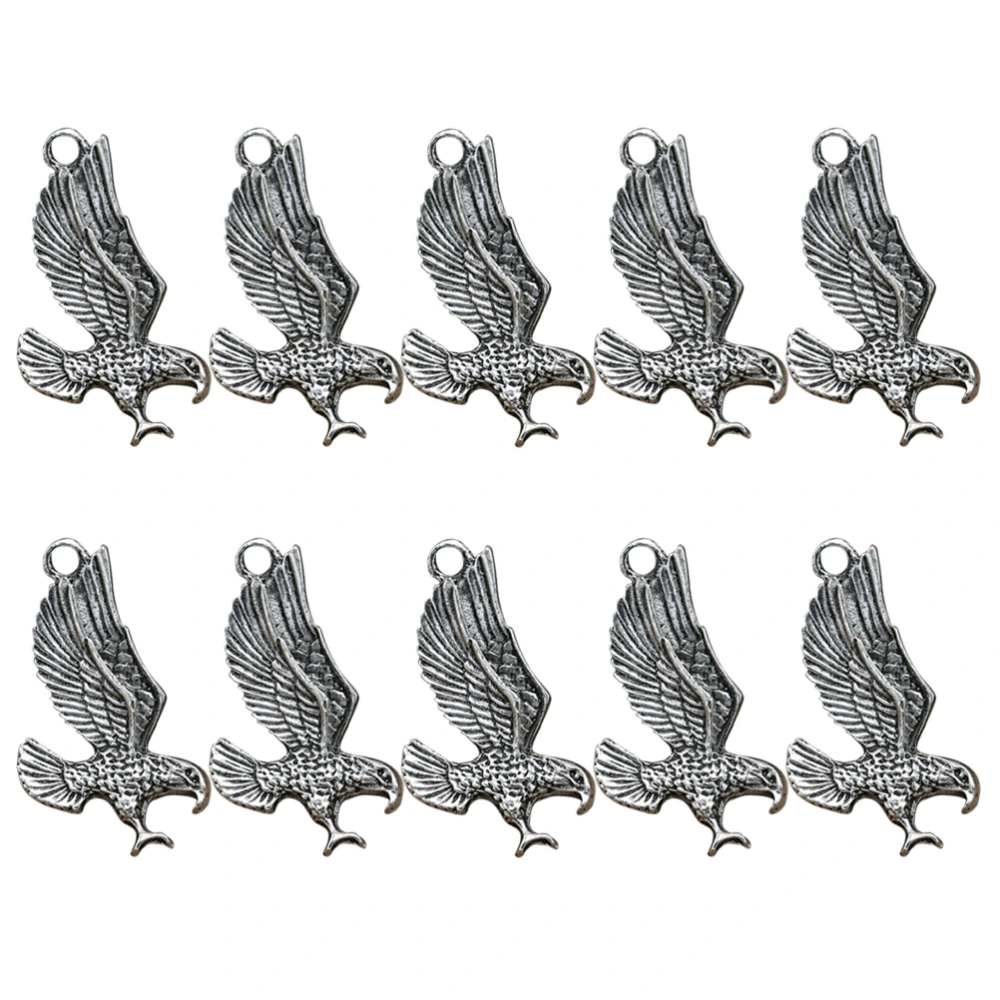 10pcs Alloy Eagle Pendant Charms DIY Jewelry Making Accessories for Necklace Bracelet (Antique Silver)