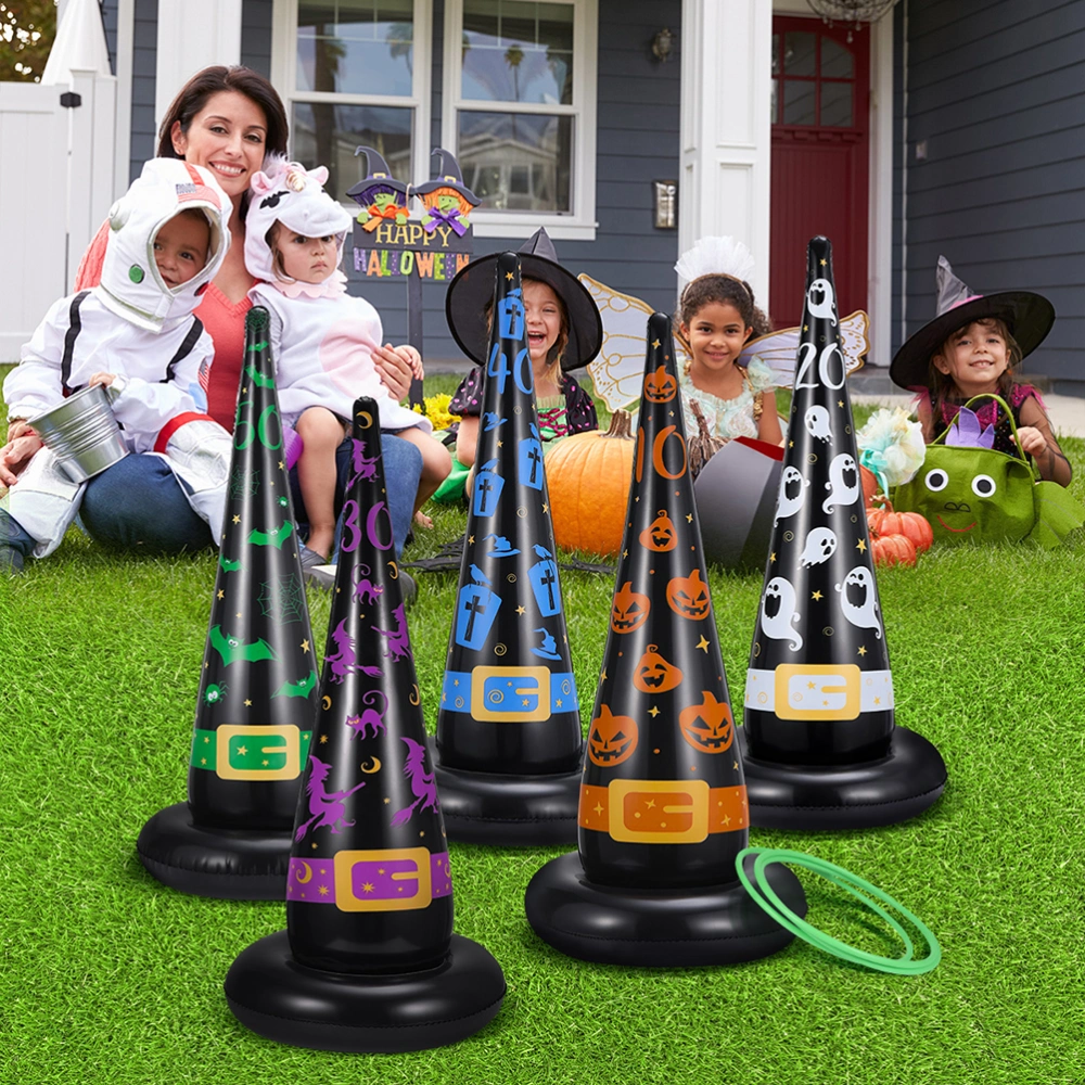 1 Set Inflatable Ring Toss Set Party Game Holiday Toys Halloween Decoration