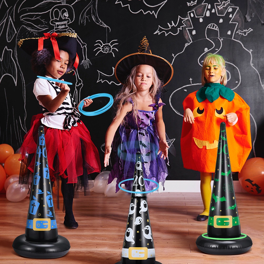 1 Set Inflatable Ring Toss Set Party Game Holiday Toys Halloween Decoration