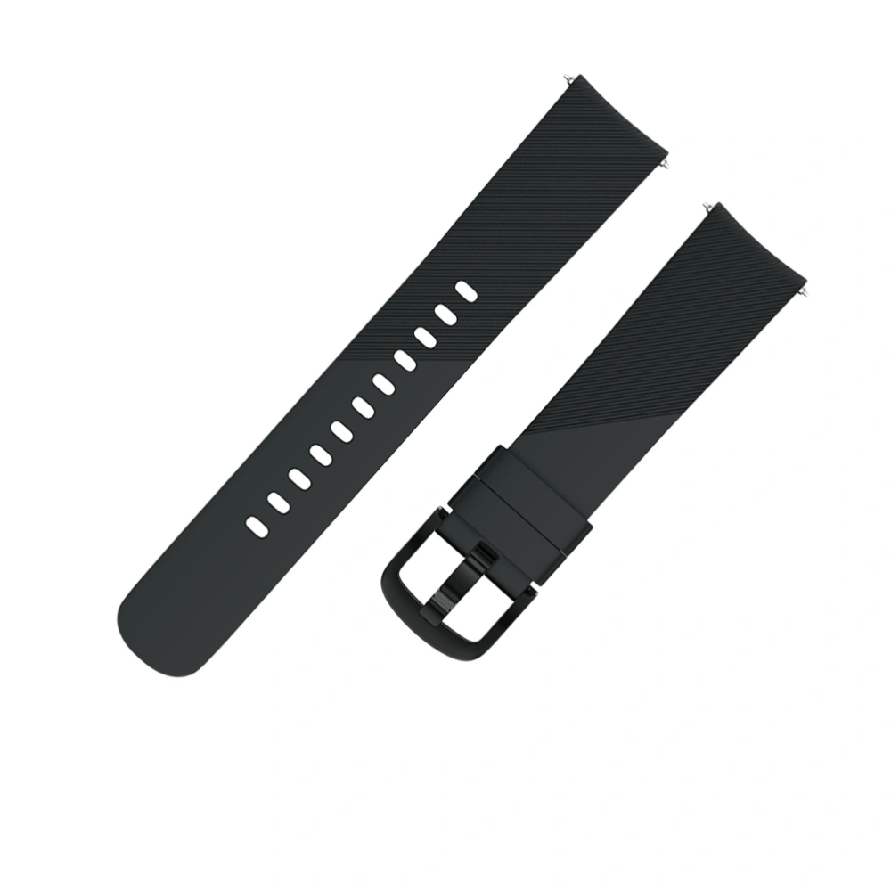 Fashionable Silicone Watch Strap Smartwatch Band Watch Replacement Strap Compatible for Garmin vivoactive3HR MUSIC Forerunner645 Size L (Black)