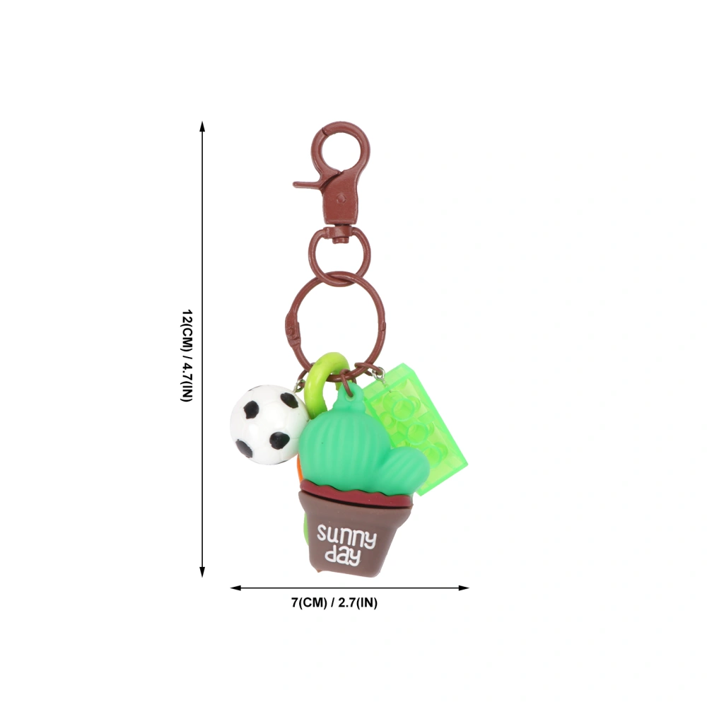 2 Pcs Key Chain Funny Key Ring Lemon Ball Cactus Key Holder Hanging Pendant Banquet Holiday Gifts (Random Style)