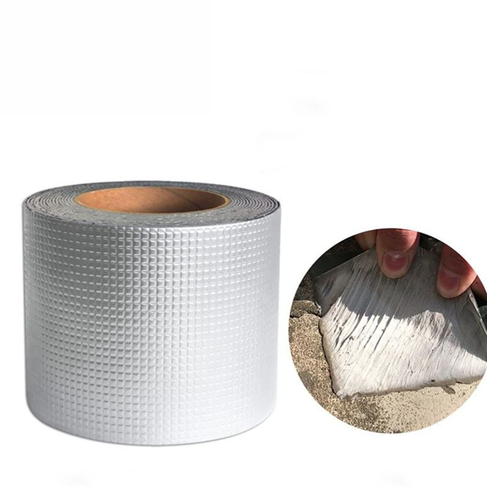 Butyl Rubber Repair Tape Simple Practical Waterproof Tube Repair Tape for Roof Sill Pipeline (5cmx3m Silver)