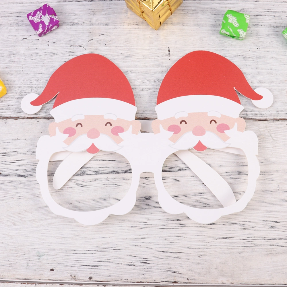 8 Pcs Xmas Paper Eyewear Unique Santa Claus Pattern Eyeglass Funny Party Glasses Photo Props for Christmas Banquet Festival