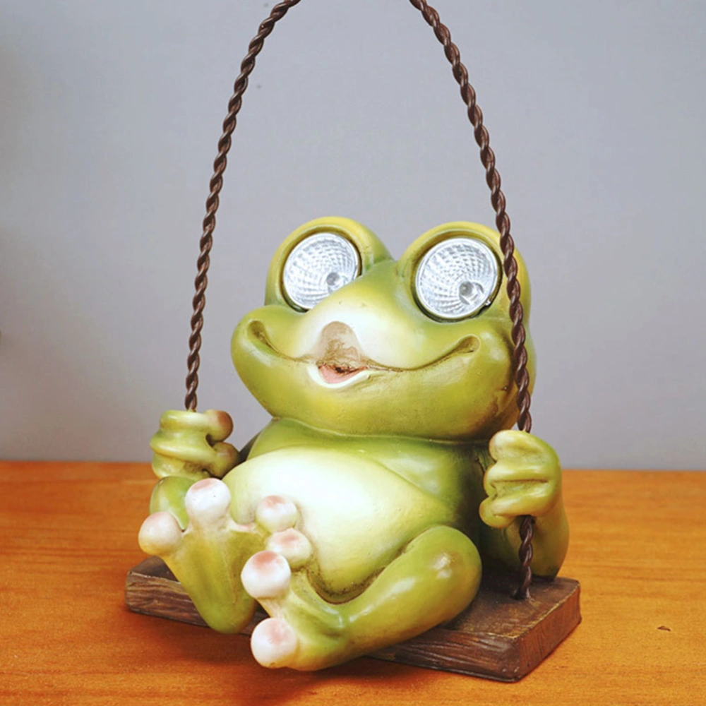 Solar Power Lamp Swing Frog Yard Lamp Outdoor Garden Solar Lamp Ornament