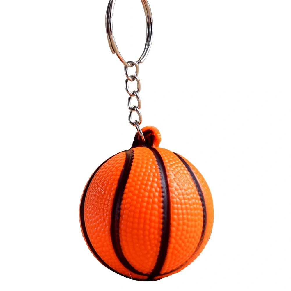 12PCS PU Sports Ball Key Chain Mini Basketball Key Ring Decorating Key Ring Gifts For Men Kids (Random Color)