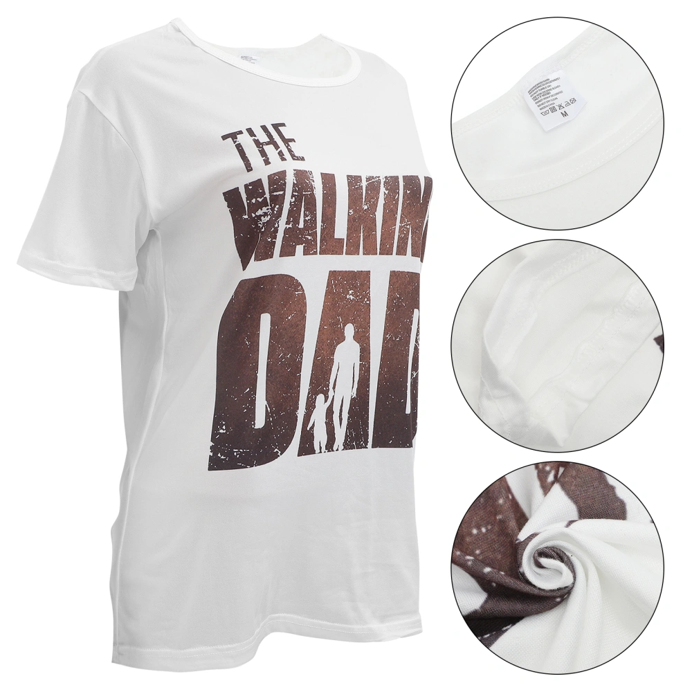 1pc The Walking Dad Printed T-shirt Casual Short Sleeve Tops Father's Day Gift Men Tee - Size M (Style 2)