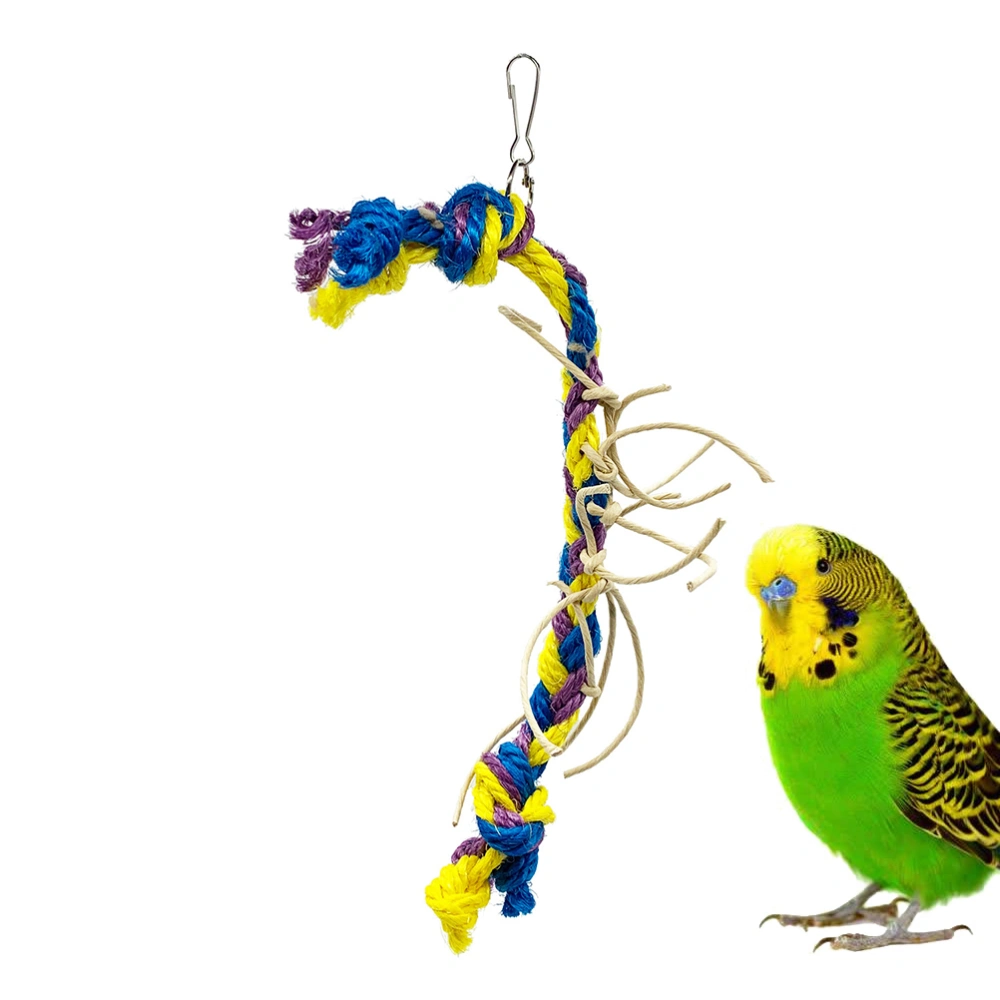 Funny Sisal Hemp Rope String Bird Cage Hanging Bite Rope String 3 Color Rope Playing Toy (Random Style)