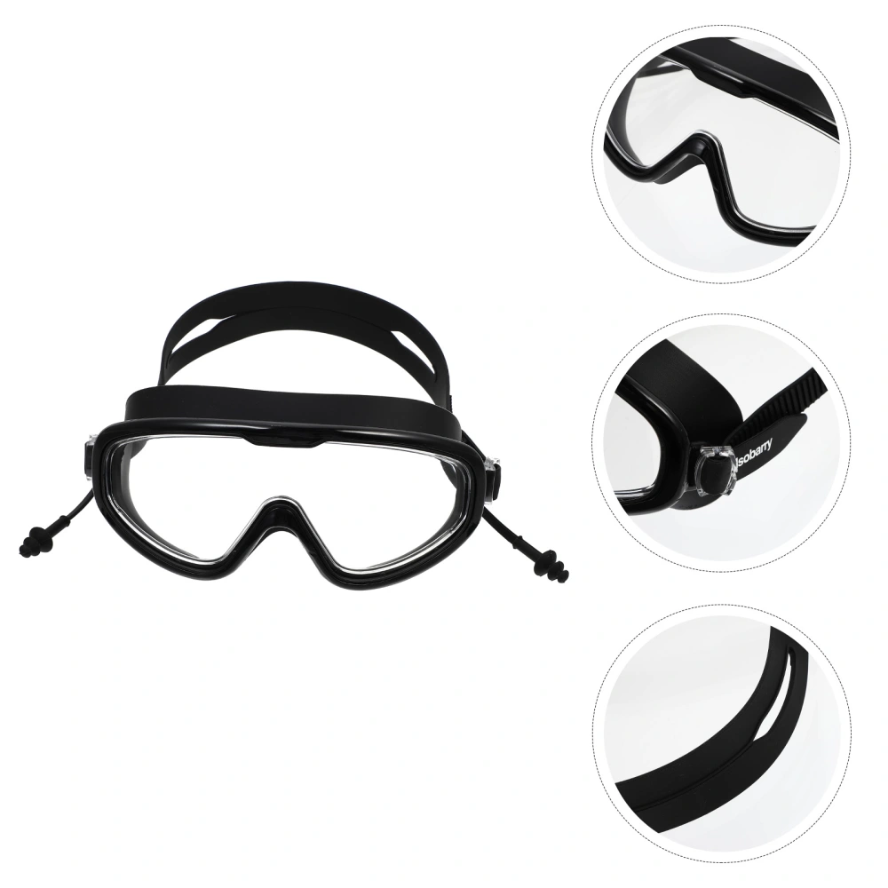 1 Pair Swimming Goggles Earplugs Design Professional Waterproof Anti-Fog Eyewear