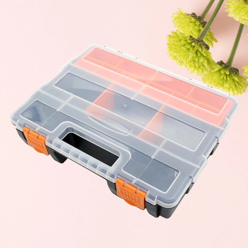 Portable Parts Storage Box Adjustable Multiple Slots Container with Dividers for Craft Tools