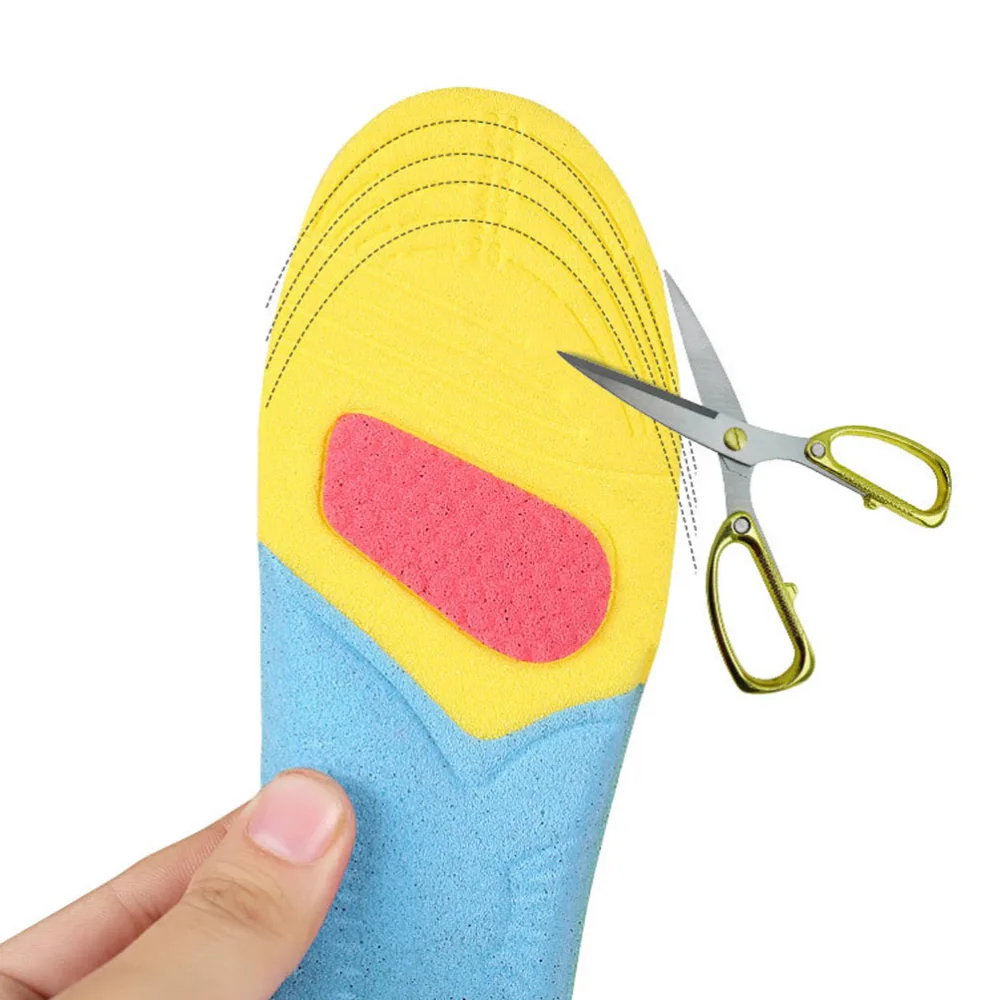 1 Pair of Soybean Fiber Child Insoles Sweat Absorption Shoes Pads (Yellow,Blue)