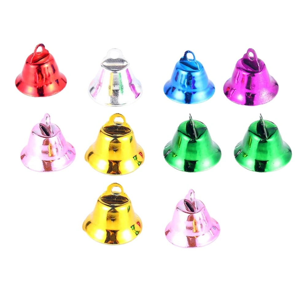 35pcs Pet Dog Christmas Colorful Open Bell Iron Bell DIY Accessary Mini Bell Hanging Pendant for Decor (20mm Mixed Color)