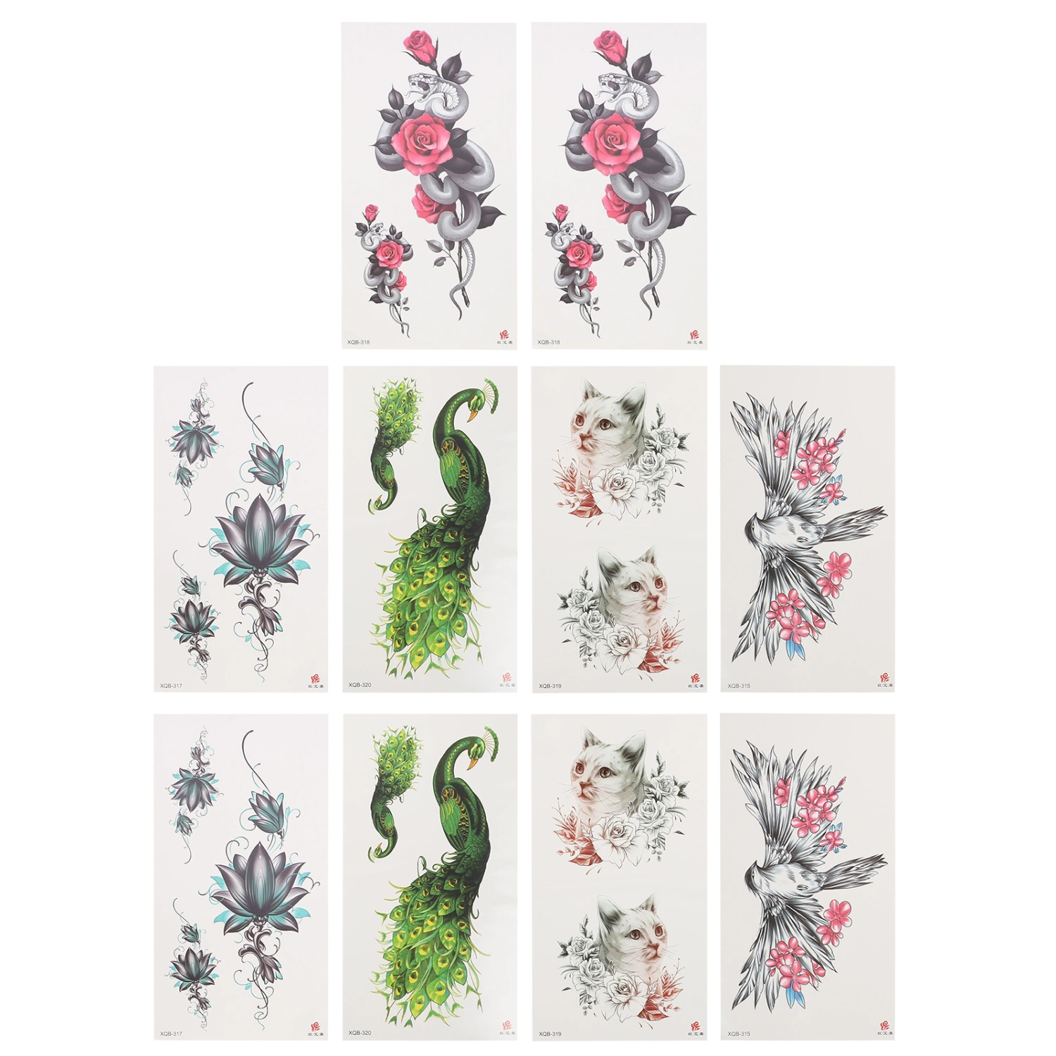 10 Sheets Tattoos Sticker Waterproof Tattoos Decal Temporary Tattoos Sticker