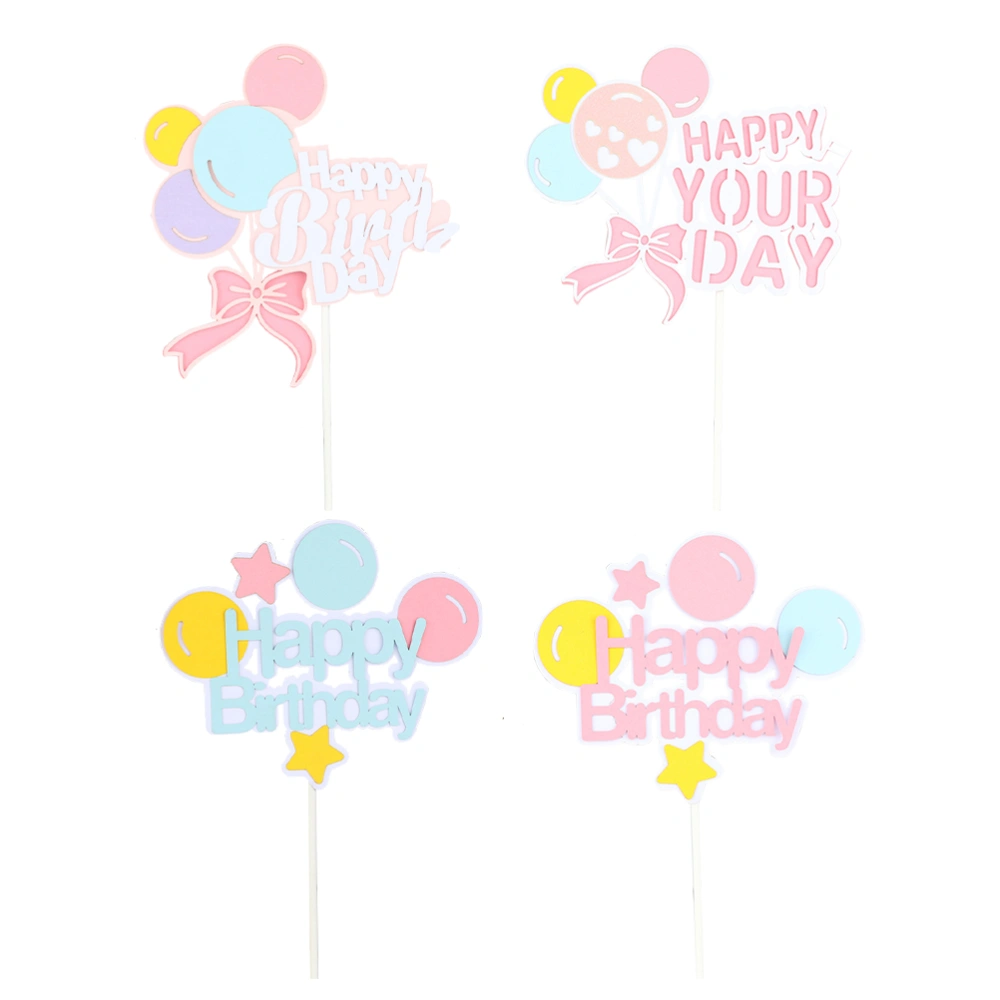 4pcs Birthday Cake Topper Happy Birthday Cake Topper Birthday Cake Decoration