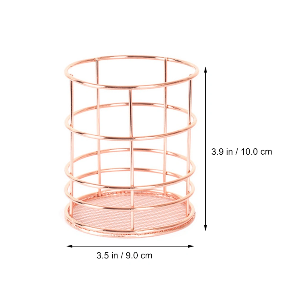 2pcs Rose Gold Iron Art Storage Baskets Fruit Pen Storage Holders for Home