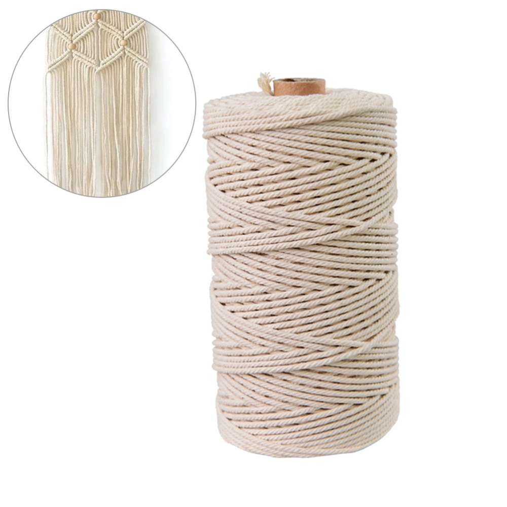 65M Natural Cotton Unstained Rope for Handmade Plant Hanger Wall Hanging Craft Making (Beige)