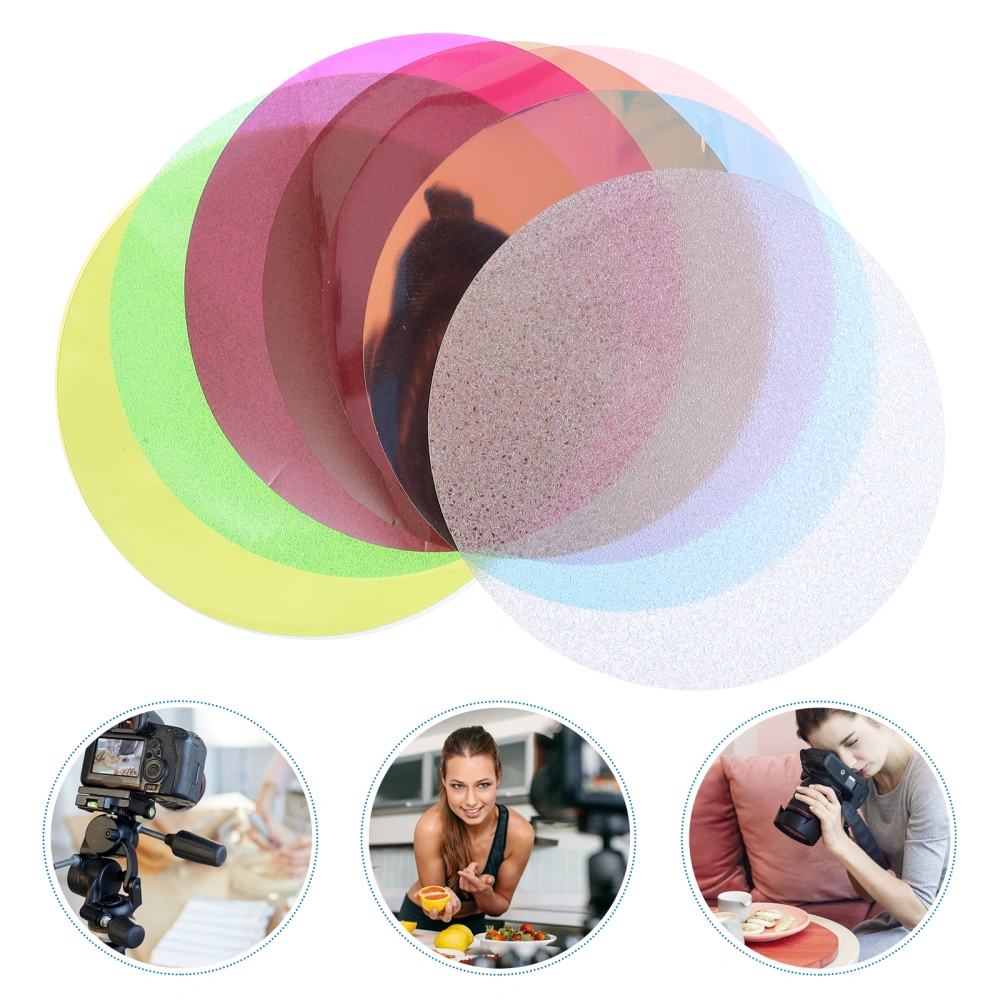 8pcs Colour Filter Sheet Light Colour Filter Color Correction Film (Random Color)